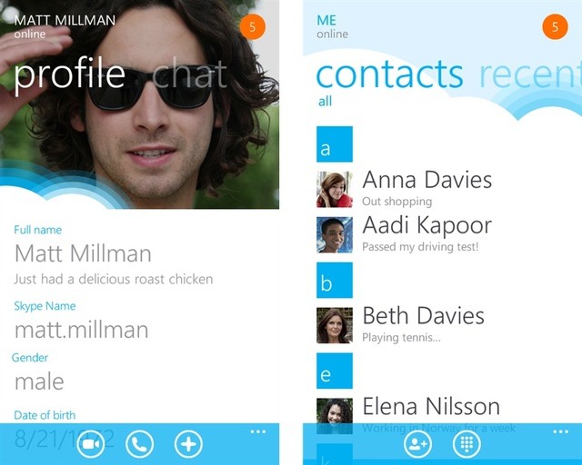В версии Skype для Windows Phone не хватает важных функций