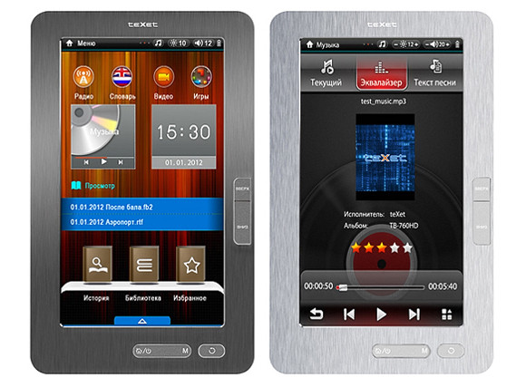 Представлены новые TFT-ридеры Texet TB-760HD и TB-860HD