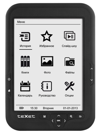 Texet TB-416: ультрабюджетный ридер с экраном E-Ink
