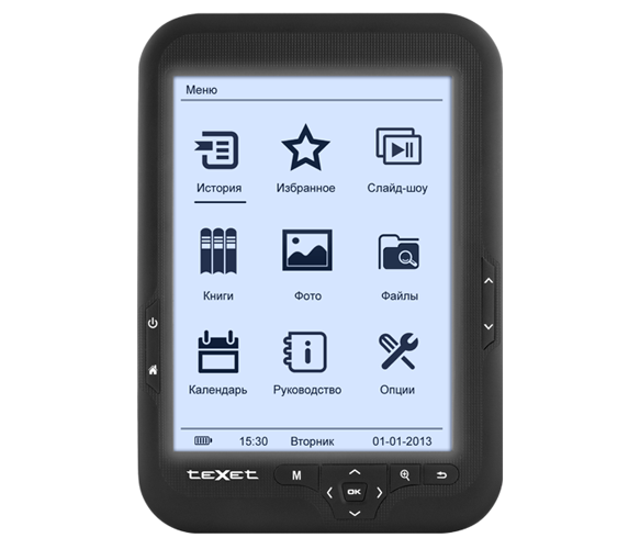 Texet TB-416FL: ридер с 6-дюймовым дисплеем E-Ink и встроенной системой подсветки