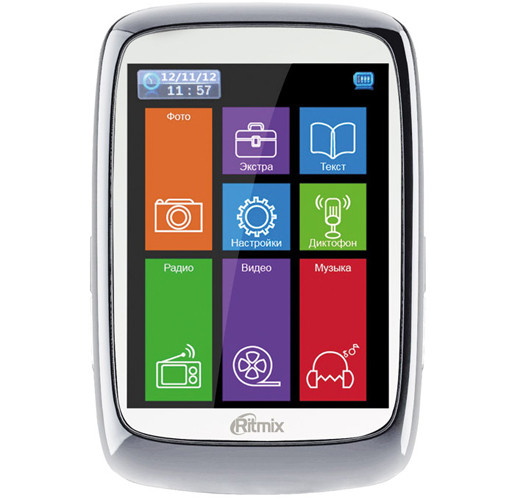 Ritmix RF-8300: карманный плеер с сенсорным экраном и интерфейсом в стиле Windows Phone