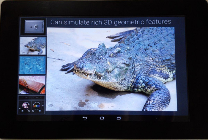 MWC 2014. Планшет Fujitsu позволяет ощутить текстуру предметов, изображенных на экране