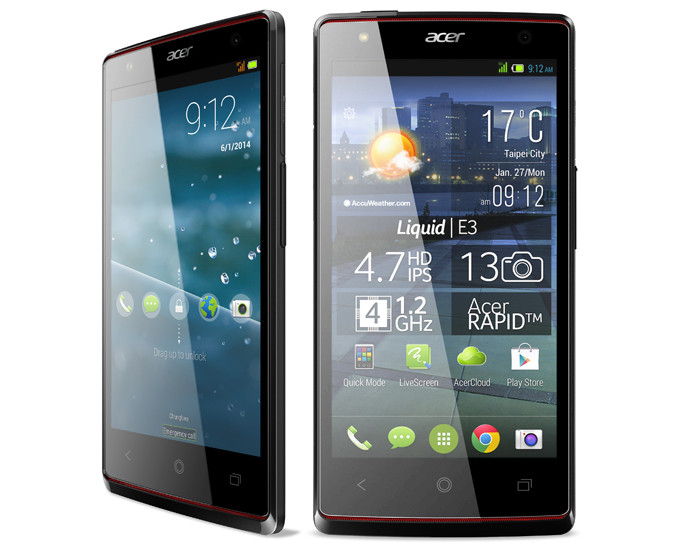 В России начинаются продажи смартфона Acer Liquid E3