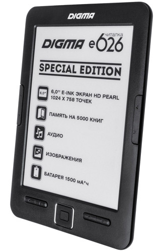 Digma E626 Special Edition: 6-дюймовый ридер с экраном E Ink Pearl HD