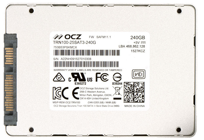 Обзор твердотельного накопителя OCZ Trion 100 на 240 Гбайт