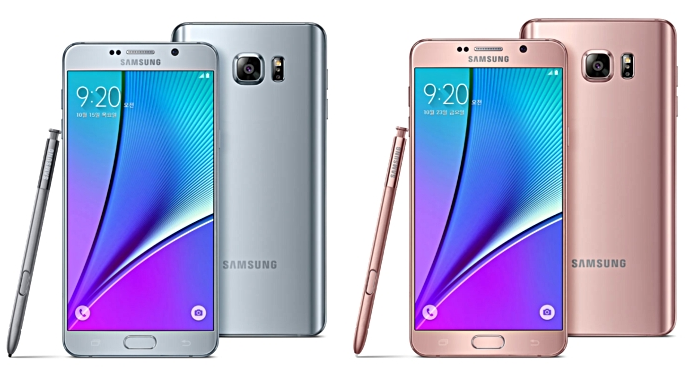 Samsung выпустила розовую и титановую версии Galaxy Note5