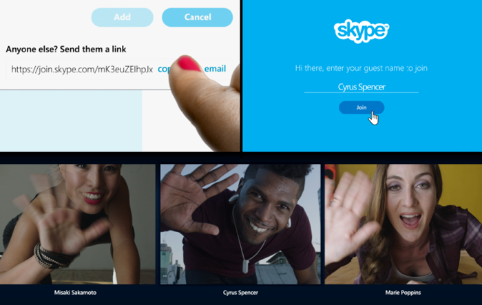 В чаты Skype можно приглашать незарегистрированных в этом сервисе пользователей 
