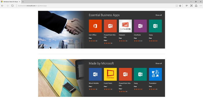 Microsoft открыла Windows Store for Business