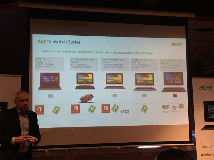 В России прошла презентация новых планшетов-трансформеров Acer