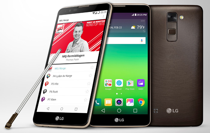 LG Stylus 2 стал первым в мире смартфоном с поддержкой стандарта цифрового радиовещания DAB+