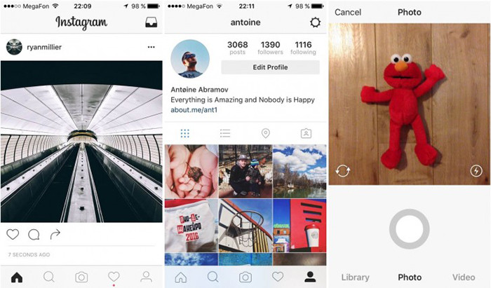 Instagram обесцветил свое мобильное приложение