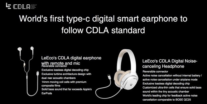 LeEco презентовала CDLA-гарнитуры с интерфейсом USB Type-C