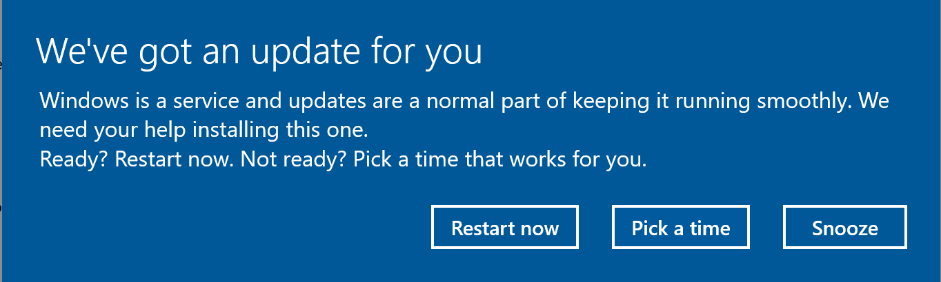 Windows 10 Creators Update будет делать перезагрузку в выбранное пользователем время