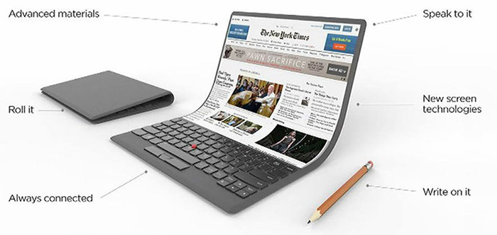 Lenovo рассказала о гибком ноутбуке будущего с голосовым управлением