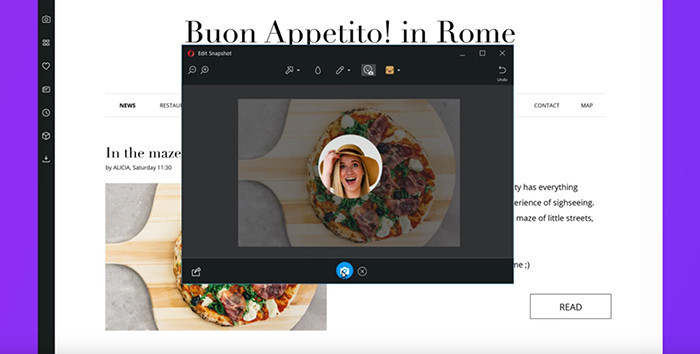 Браузер Opera для компьютеров научился делать селфи