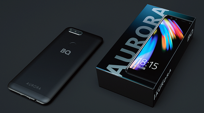 BQ-6000L Aurora: безрамочный смартфон с четырьмя камерами и батареей на 4010 мАч