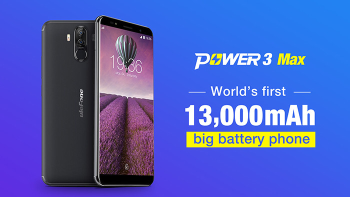 Ulefone Power 3 Max станет первым в истории смартфоном с батареей на 13000 мАч картинка Ulefone Power 3 Max станет первым в истории смартфоном с батареей на 13000 мАч