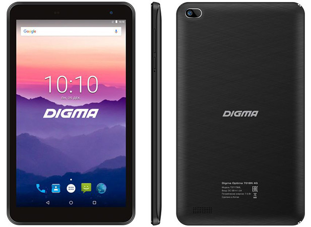 Бюджетный планшет Digma Optima 7018N 4G получил LTE-модем и экран с покрытием из изогнутого стекла 