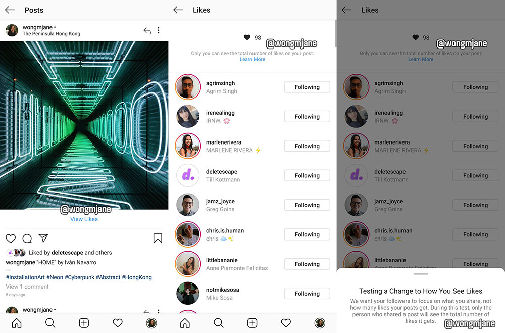 Instagram перестанет показывать количество лайков под фото