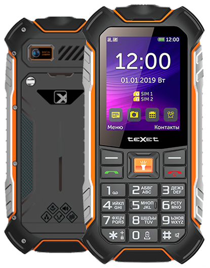 Кнопочный телефон Texet TM-530R получил защиту от воды и очень мощный аккумулятор 