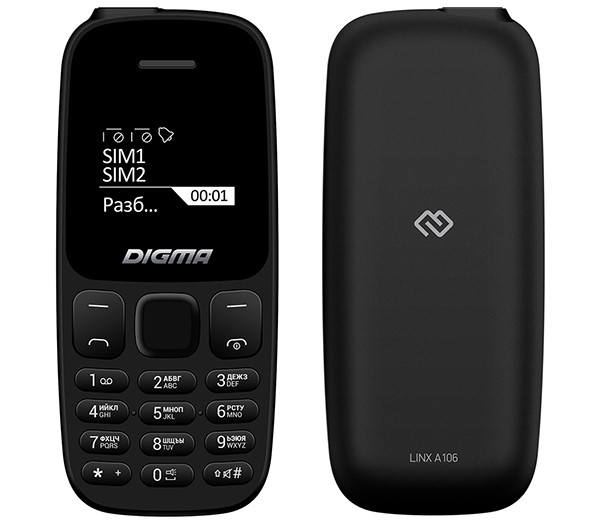 В РФ появился телефон Digma Linx A106 за 700 рублей с черно-белым экраном