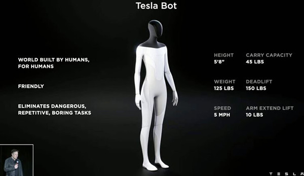 Илон Маск объявил о создании человекоподобного робота Tesla Bot 
