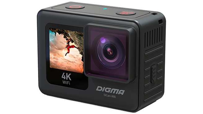 171772Digma DiCam 890 4K: экстрим-камера с двумя цветными экранами