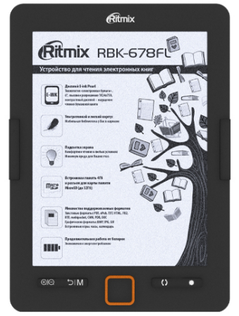 Ritmix RBK-678FL: простая электронная книга с экраном E Ink и подсветкой фото