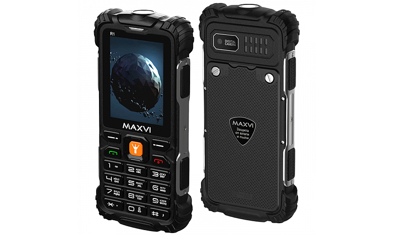 Maxvi R1: кнопочный телефон с защитой по IP68 и функцией внешнего аккумулятора фото