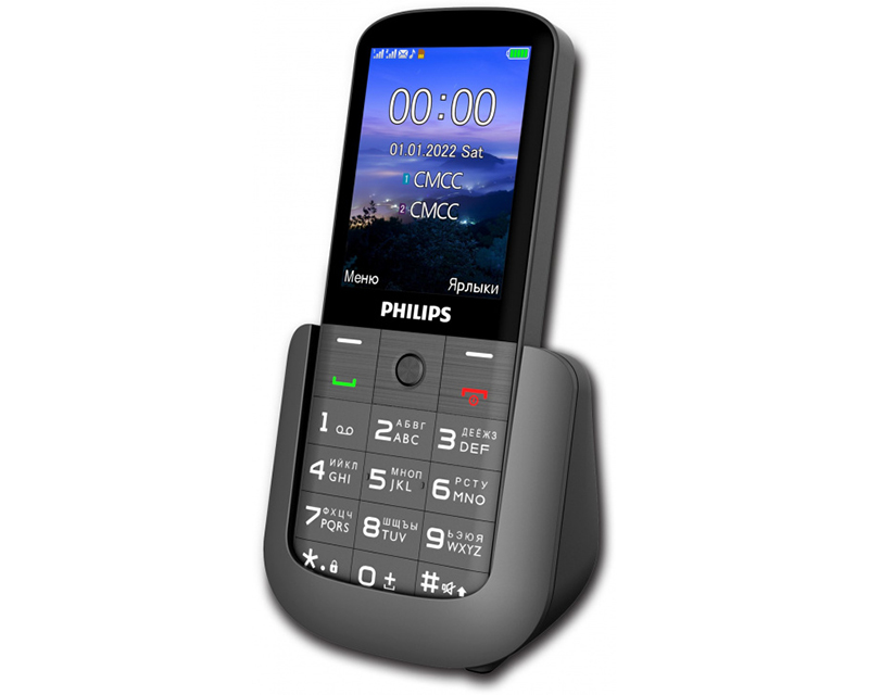 В РФ стартовали продажи кнопочного телефона Philips Xenium E227 с зарядной подставкой в комплекте фото