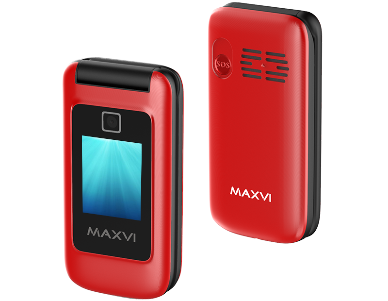 Maxvi E8: раскладной кнопочный телефон с двумя цветными экранами и док-станцией в комплекте фото
