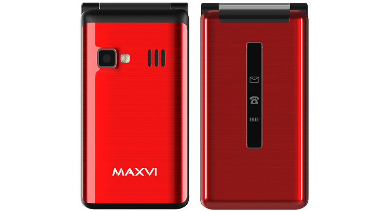 Представлен раскладной кнопочный телефон Maxvi E9 с индикаторной панелью на флипе фото