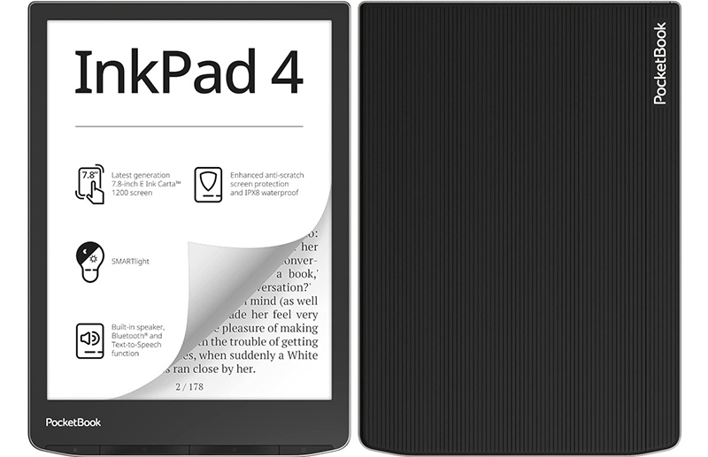 В РФ стартовали продажи E Ink-ридера PocketBook InkPad 4 с динамиком и защитой от воды фото