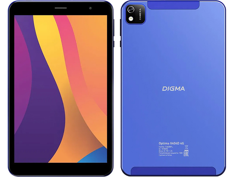 Представлен Digma Optima 8404D 4G – недорогой планшет с Full HD-дисплеем и LTE-модемом фото