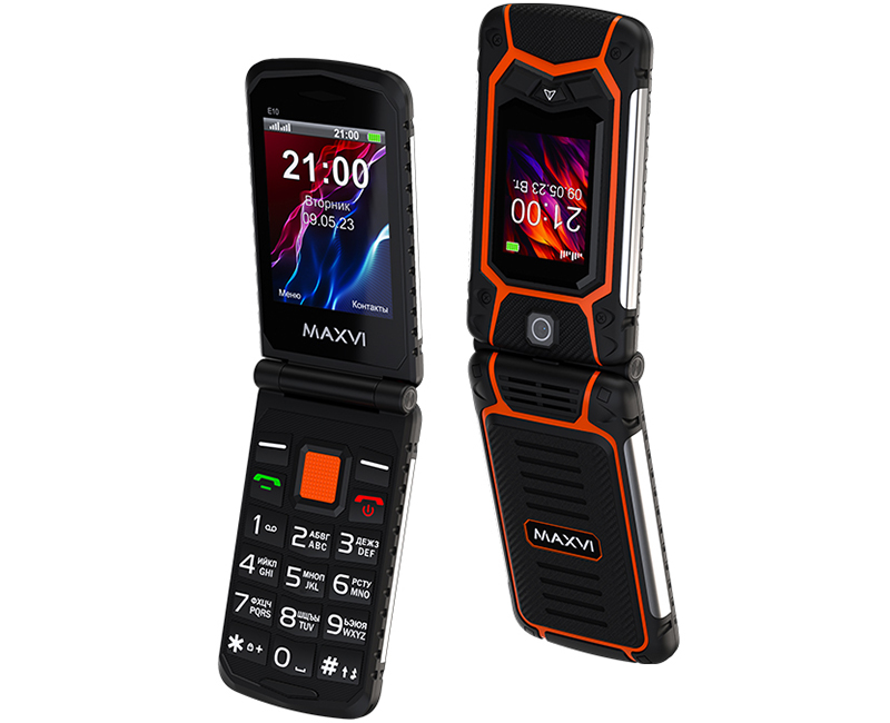 Maxvi E10: раскладной кнопочный телефон с защитой от влаги и батареей на 2 000 мАч фото