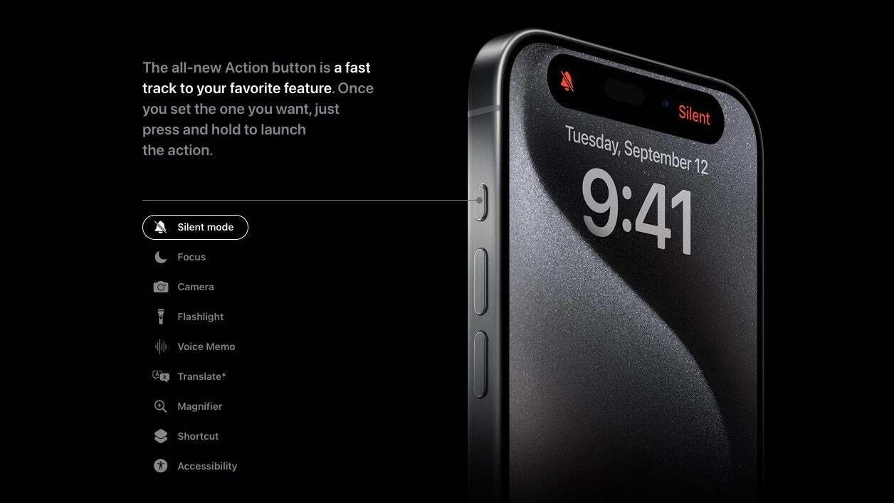 Сообщается, что обновленная Action button появится на всех четырех моделях iPhone 16 фото