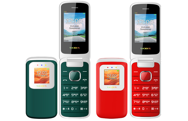 Texet TM-325: кнопочный телефон с двумя цветными экранами и необычным индикатором фото