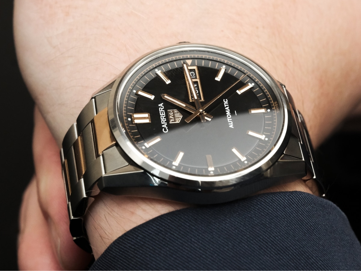 Carrera Day-Date – Black Dial, Steel and Gold