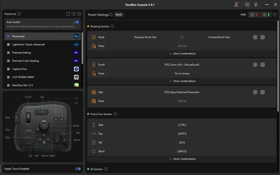 Обзор TourBox Elite: универсальный беспроводной контроллер картинка TourBox Elite
