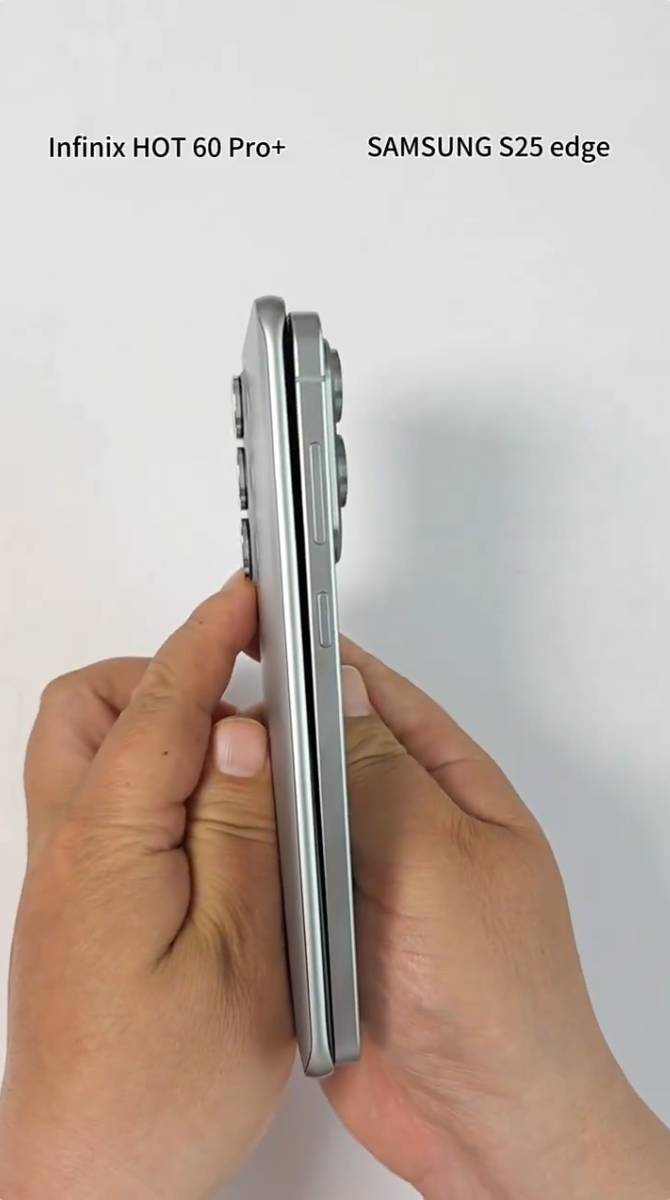 Infinix Hot 60 Pro+ бросает вызов Galaxy S25 Edge: легче и почти столь же тонкий картинка Infinix Hot 60 Pro