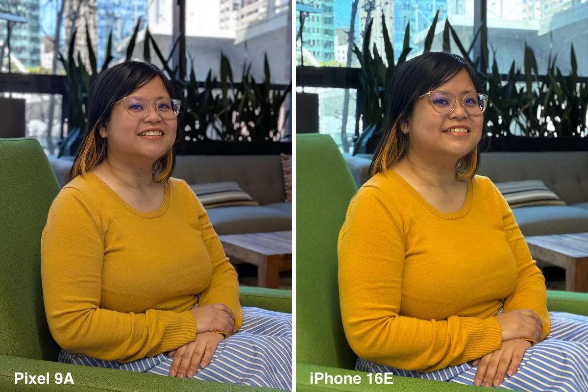 камера iPhone 16E против Pixel 9A