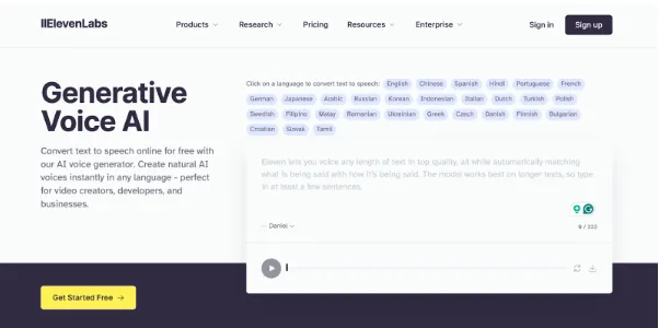 Искусственный интеллект: полезные сервисы и платформы картинка ElevenLabs