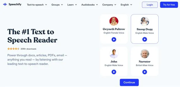 Искусственный интеллект: полезные сервисы и платформы картинка Speechify