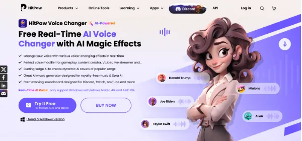 Искусственный интеллект: полезные сервисы и платформы картинка HitPaw Voice Changer