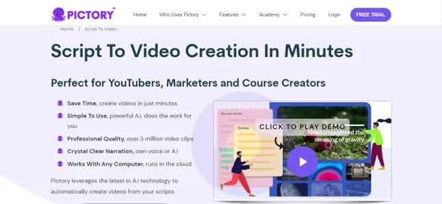 Искусственный интеллект: полезные сервисы и платформы картинка Pictory