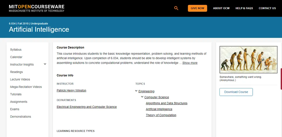 Искусственный интеллект: полезные сервисы и платформы картинка Artificial Intelligence by Massachusetts Institute of Technology