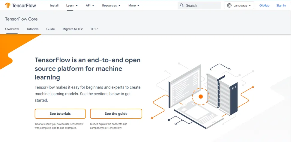 Искусственный интеллект: полезные сервисы и платформы картинка Tensorflow