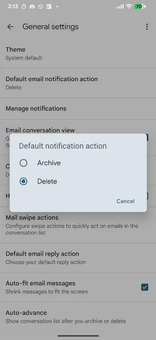 Перед обновлением вы можете выбрать между «Архивом» и «По умолчанию»