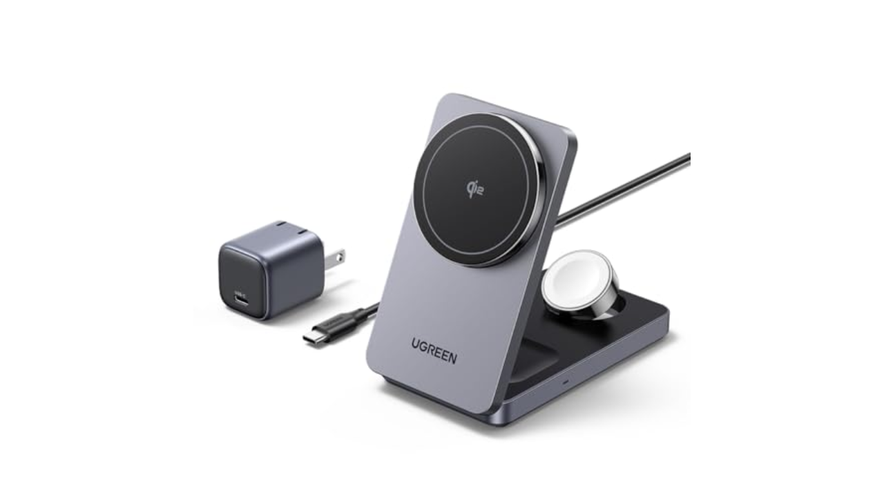 UGREEN MagFlow Qi2 3-in-1 Charger Station