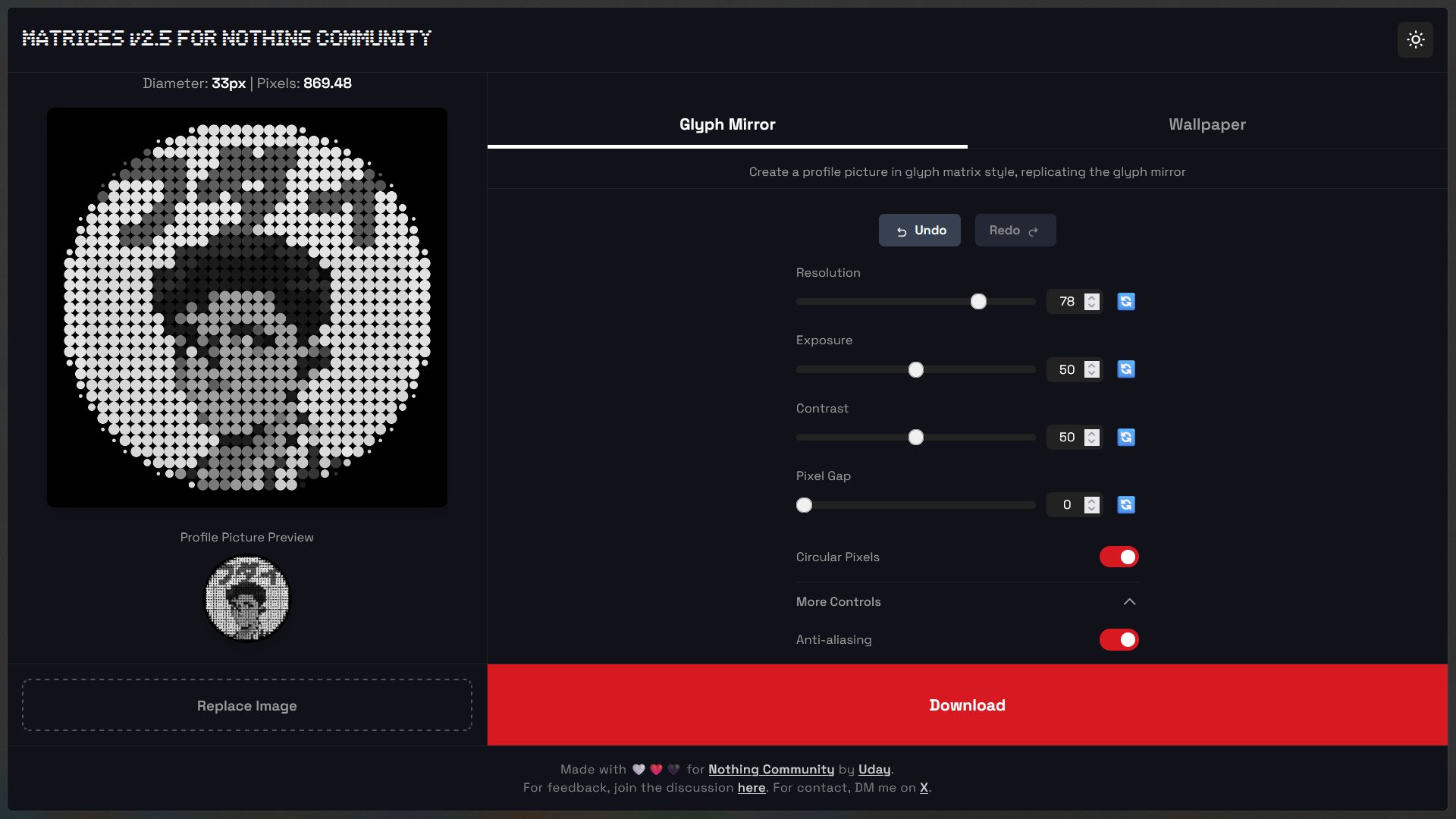 Сообщество Nothing представляет Matrices для создания обоев в стиле Glyph Mirror